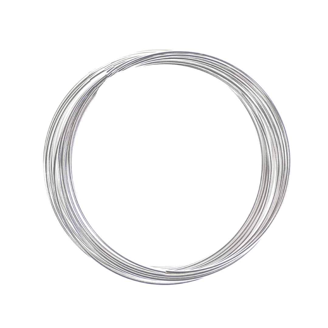 Memory Wire, Bright Silver, Alloy, 2.3 inches, 23 Gauge - 22 Coils per Bundle