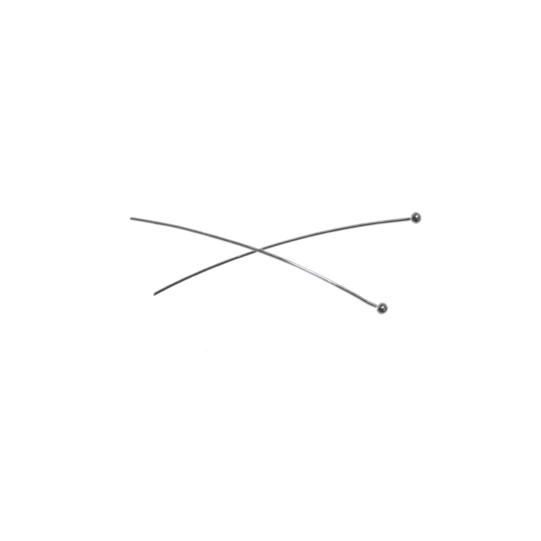 Ball Head Pins, Bright Silver, Alloy, 1.37 inches, 24 Gauge, Sold Per pkg of 72