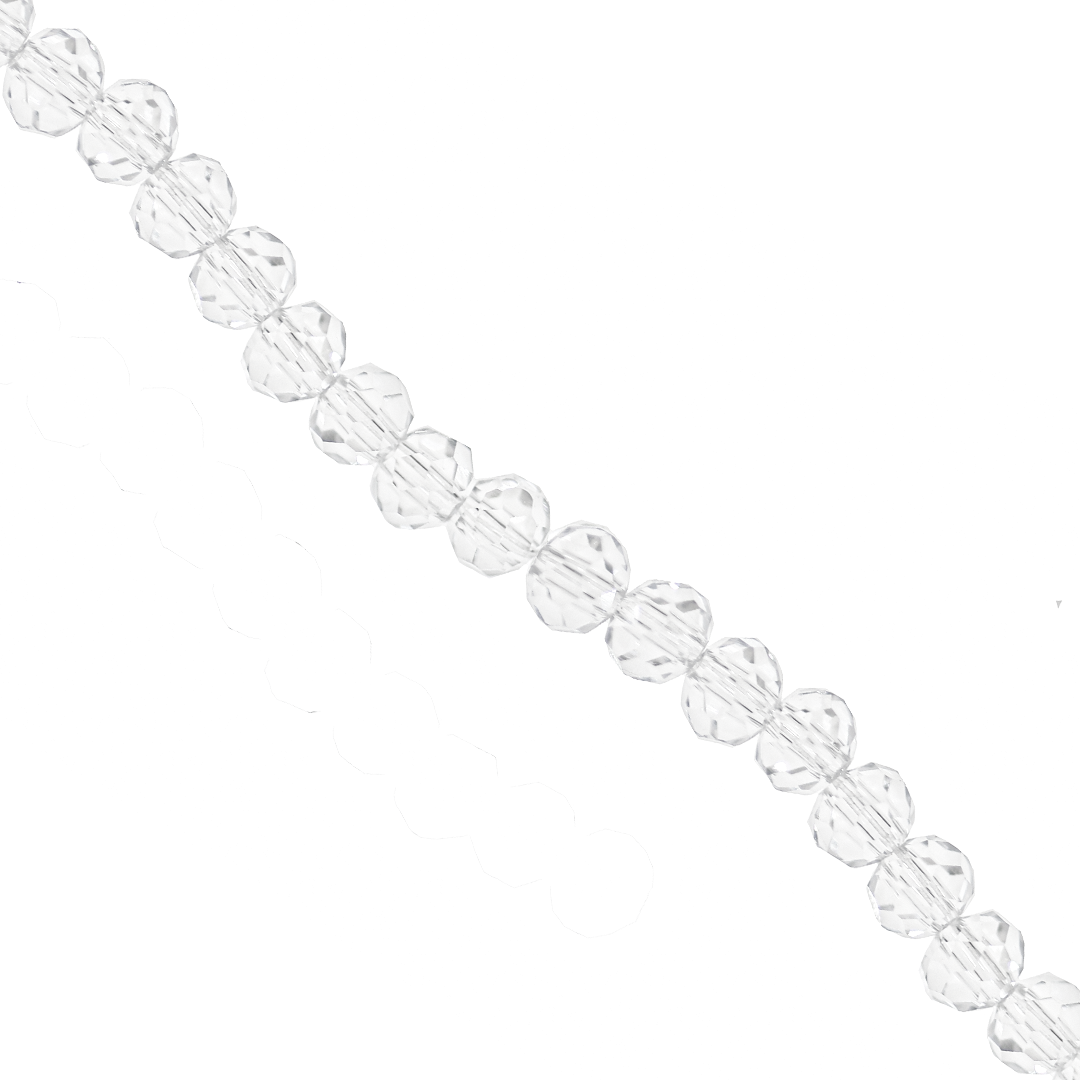 Glass Crystal Beads, Rondelle, Faceted, 4mm x 3.5mm, 105 pcs per strand, Available in Multiple Colours