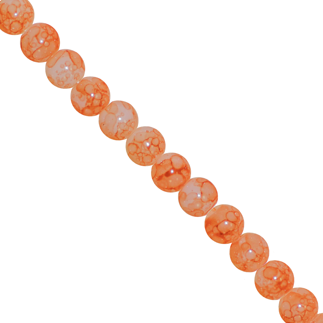 Marble Style Glass Beads, 6mm, Tie Dye, 140 pcs per strand, Available in Multiple Colours