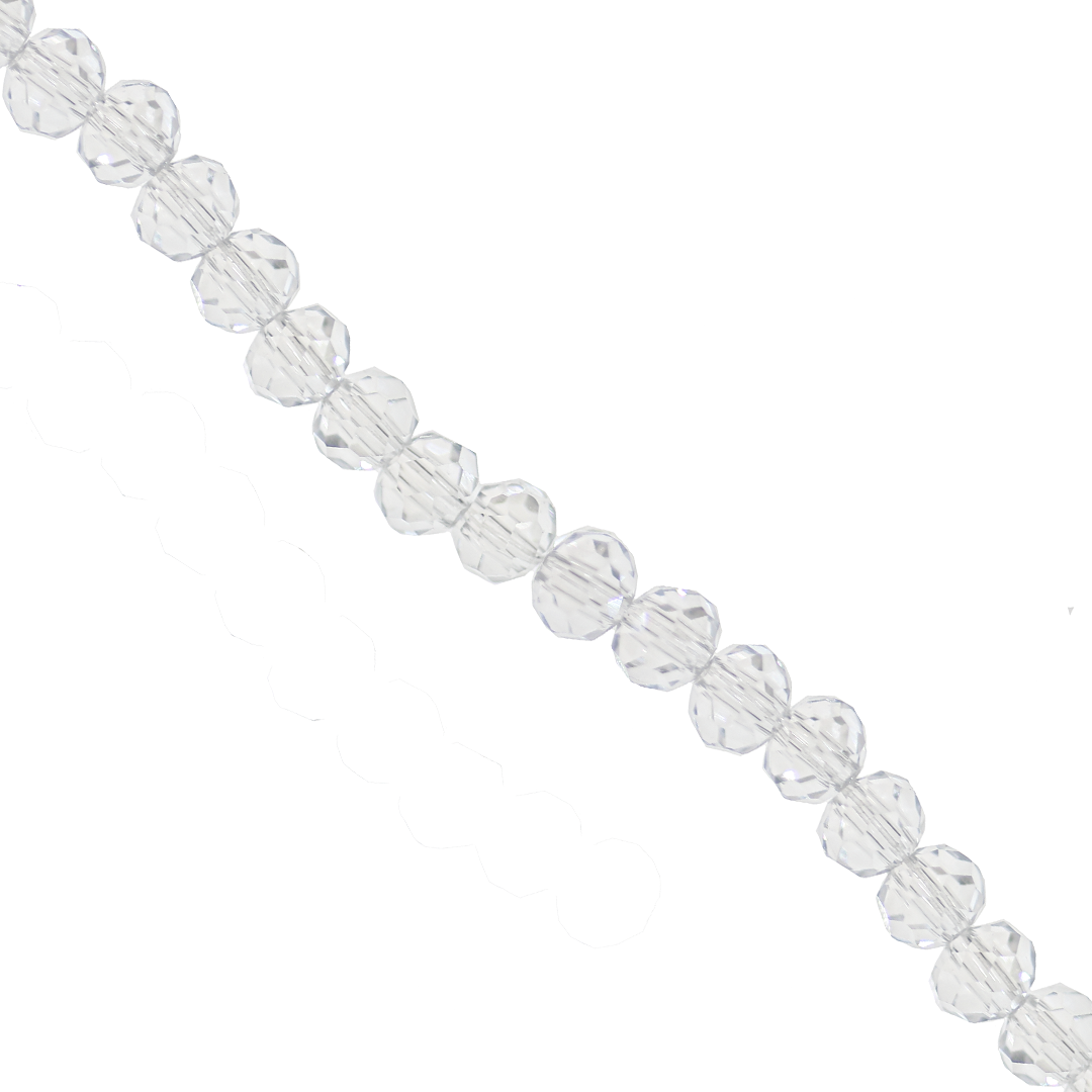 Glass Crystal Beads, Rondelle, Faceted, 4mm x 3.5mm, 105 pcs per strand, Available in Multiple Colours