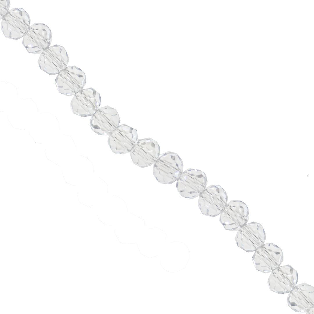 Glass Crystal Beads, Rondelle, Faceted, 4mm x 3.5mm, 115 pcs per strand, Available in Multiple Colours
