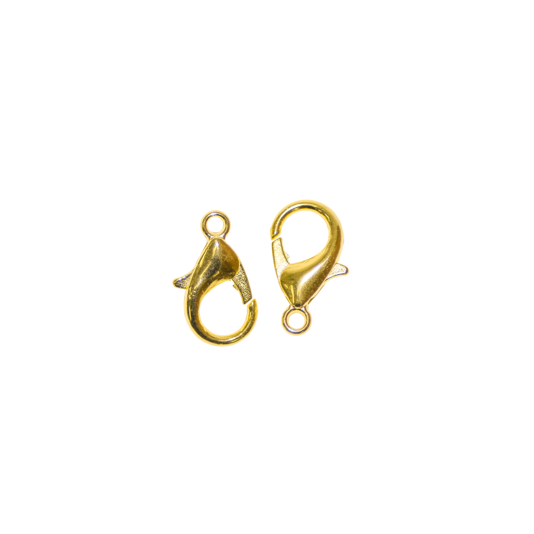 Clasp, Lobster, Gold, Alloy, 14mm x 7mm x 3mm, Sold Per pkg of 14