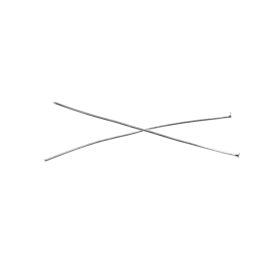 Pins, Flat Head Pins, Bright Silver, Alloy, 2.75 inches, 19 Ga, Sold Per pkg of 30+ pcs