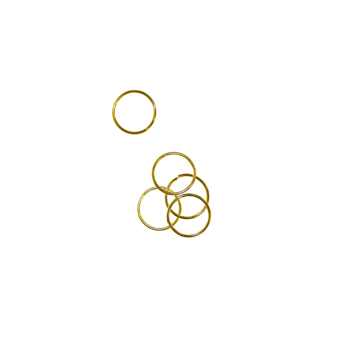 Jump Rings, Gold, Alloy, Round, 12mm, 19 Gauge, Sold Per pkg of 40+
