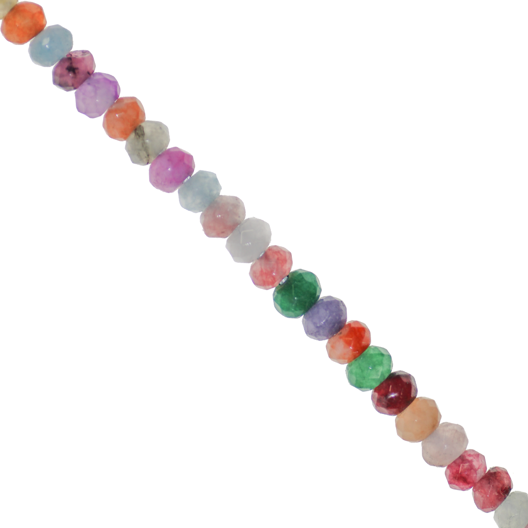 Dyed Agate, Rondelle Faceted, Semi-Precious Stone, 4mm x 3mm, 110 pcs per strand, Available in Multiple Colours