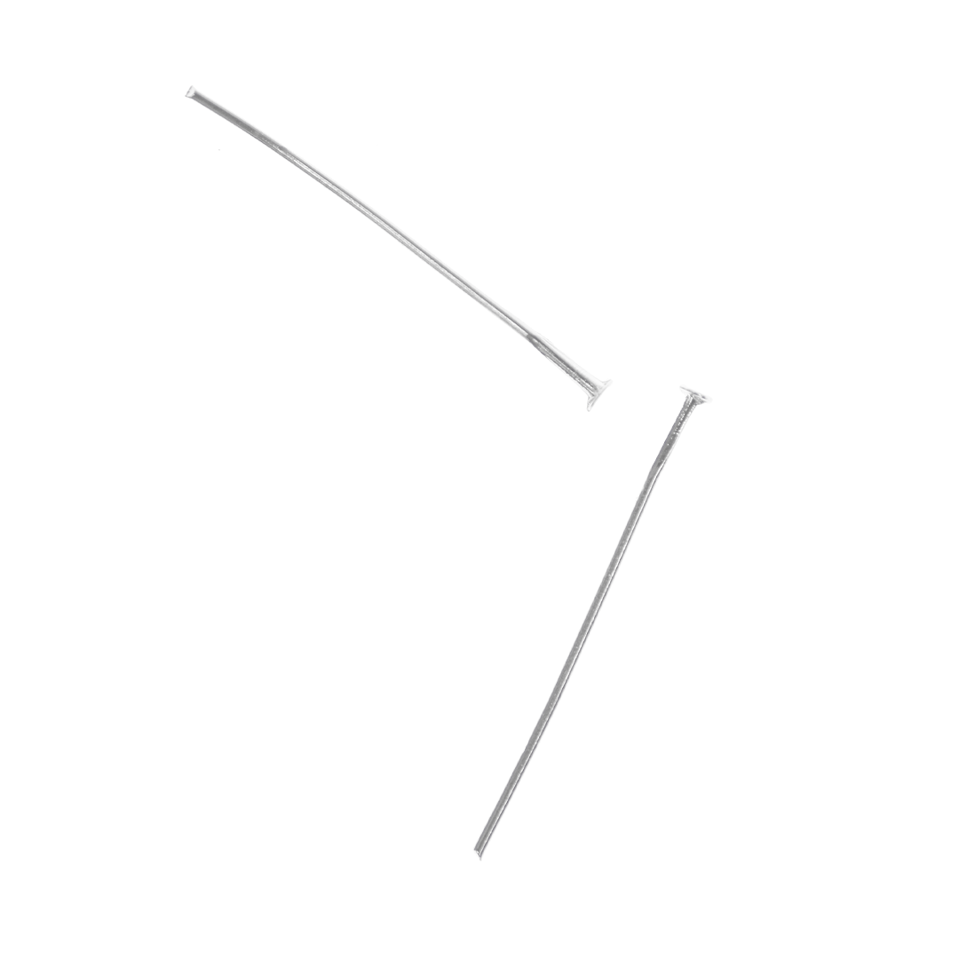 Pins, Flat Head, Bright Silver, Alloy, 1.19 inches, 20 Gauge, Sold Per pkg of Approx 140