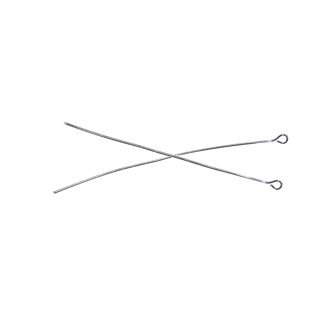 Eye Pins, Bright Silver, Alloy, 2.81 inches, 20 Gauge, Sold Per pkg of 44