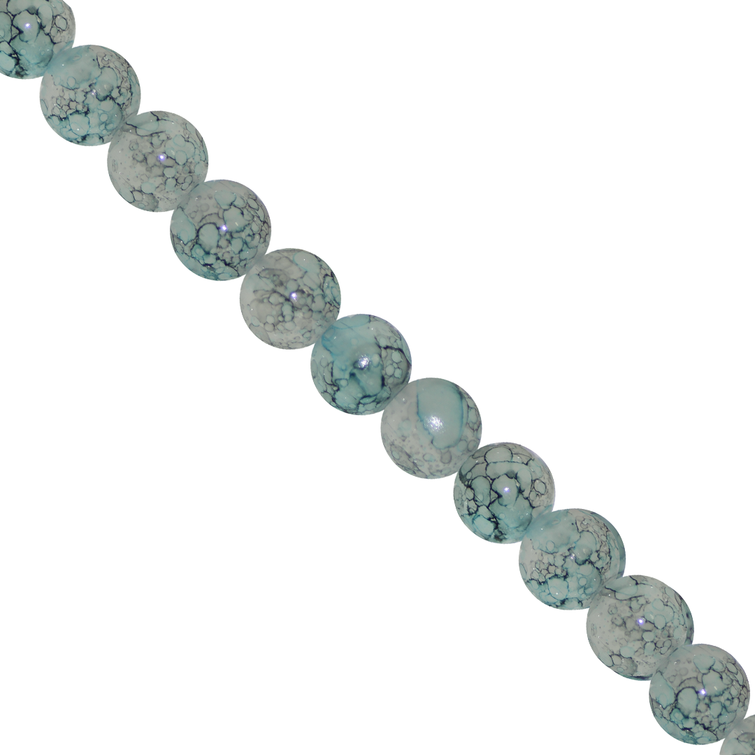 Marble Style Glass Beads, 8mm, Tie Dye, Approx 100 pcs per strand, Available in Multiple Colours