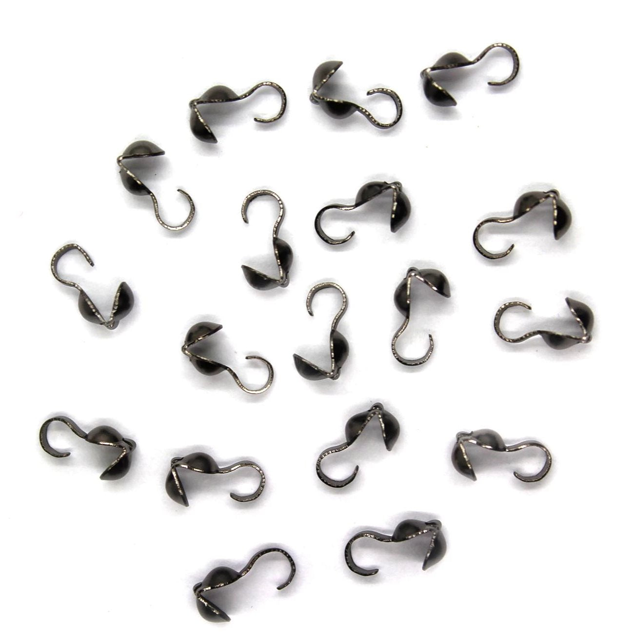 Clamshell Bead Tip, Gunmetal, Alloy, 10mm x 4mm, Sold Per pkg of 70