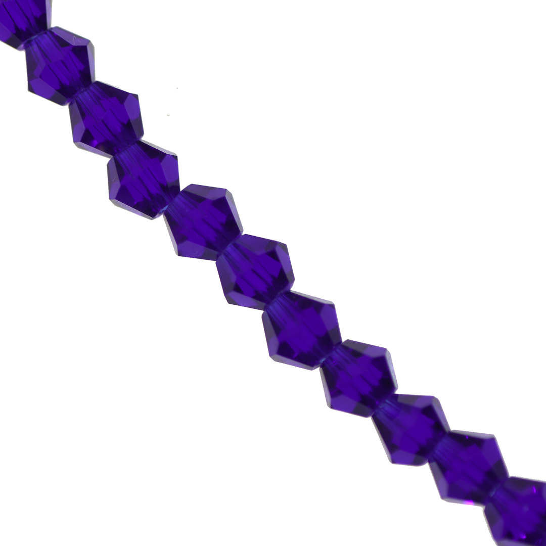 Glass Crystal, Bicone, 6mm, Approx 45 pcs per strand, Available in Multiple Colours