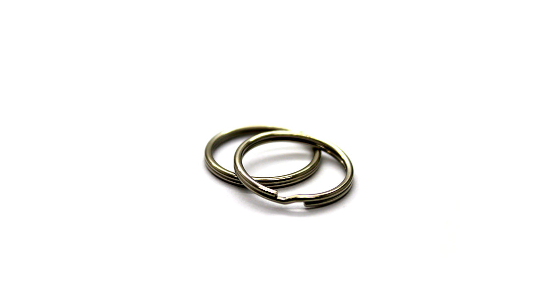 Split Rings, Silver, Rhodium, Round, 20mm, 18 Gauge, 10 pcs