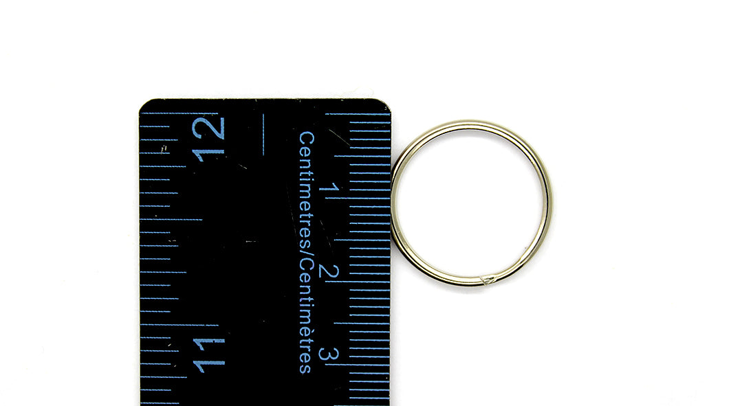 Split Rings, Silver, Rhodium, Round, 20mm, 18 Gauge, 10 pcs