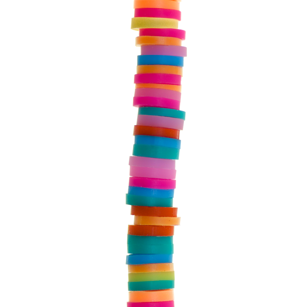 Heishi Beads, Flat Disk Polymer Clay Beads, 6mm, Available in Multiple Colours