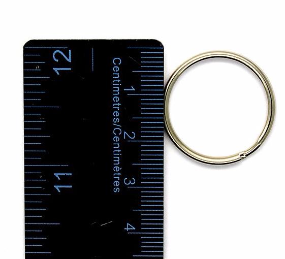 Split Rings, Silver, Rhodium, Round, 25mm, 14 Gauge, Sold Per pkg of 8