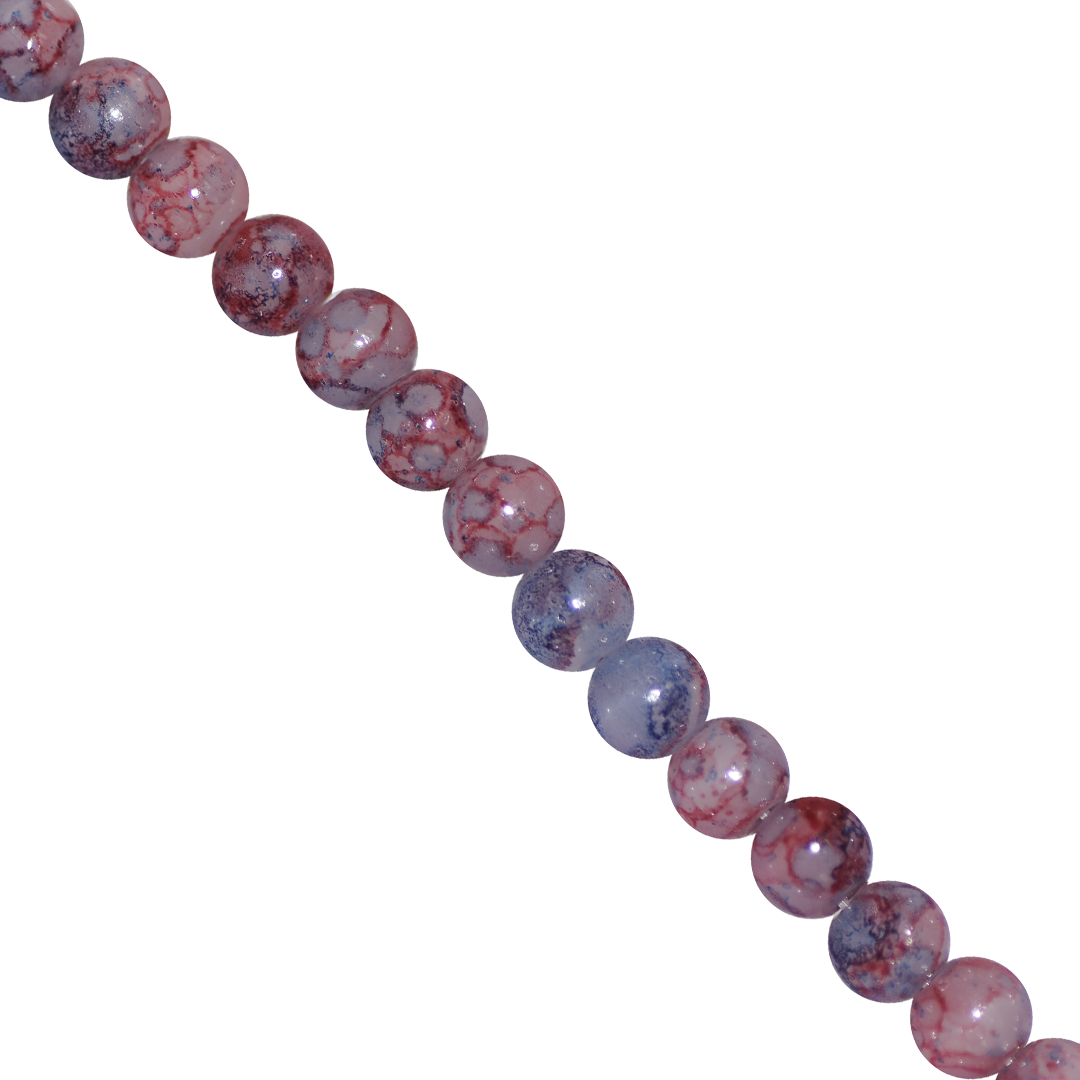 Marble Style Glass Beads, Tie Dye, 4mm, Approx 190 pcs per strand, Available in Multiple Colours