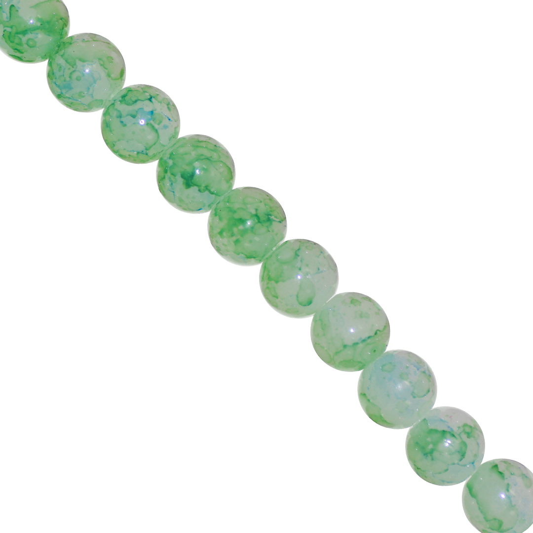 Marble Style Glass Beads, 10mm, Tie Dye, Approx 80 pcs per strand, Available in Multiple Colours