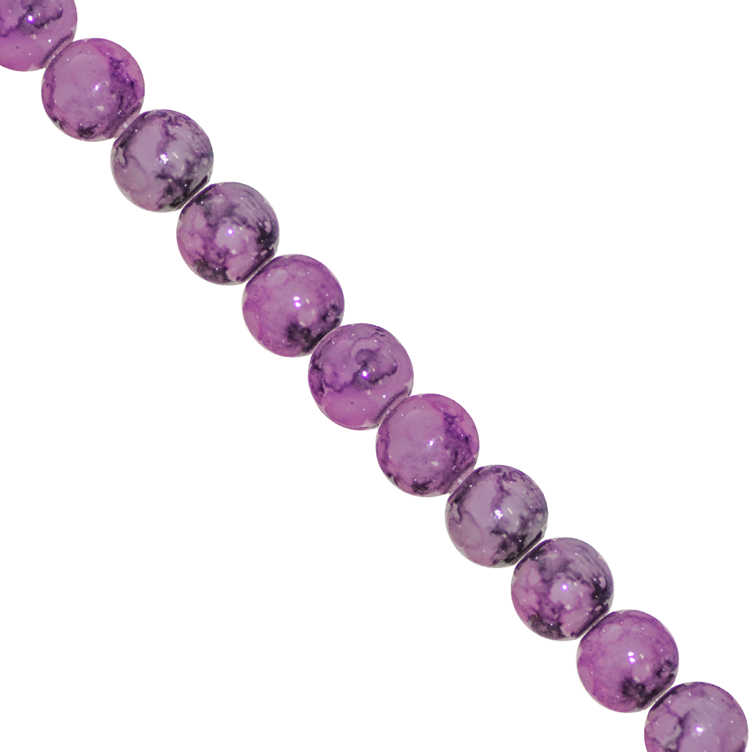 Marble Style Glass Beads, 8mm, Tie Dye, Approx 100 pcs per strand, Available in Multiple Colours