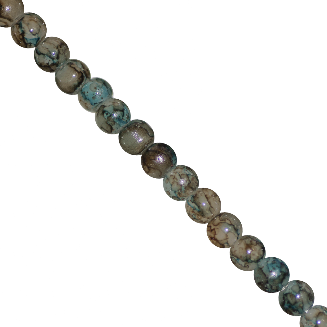 Marble Style Glass Beads, Tie Dyed, 4mm, Approx 190 pcs per strand, Available in Multiple Colours