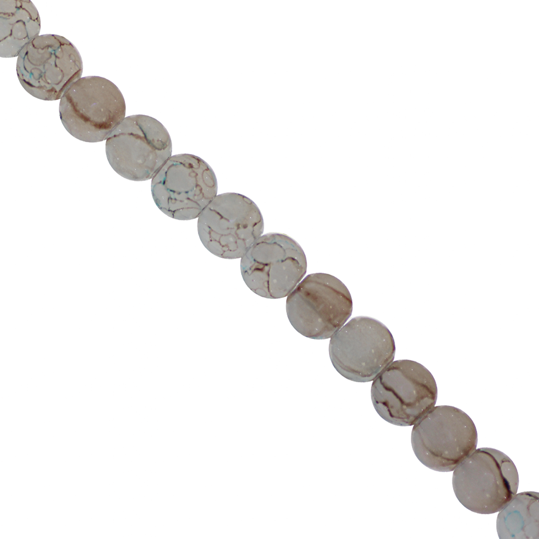 Marble Style Glass Beads, 6mm, Tie Dye, 140 pcs per strand, Available in Multiple Colours