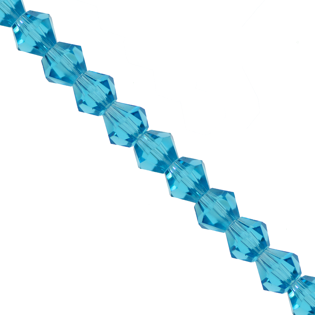 Glass Crystal, Bicone, 6mm, Approx 45 pcs per strand, Available in Multiple Colours