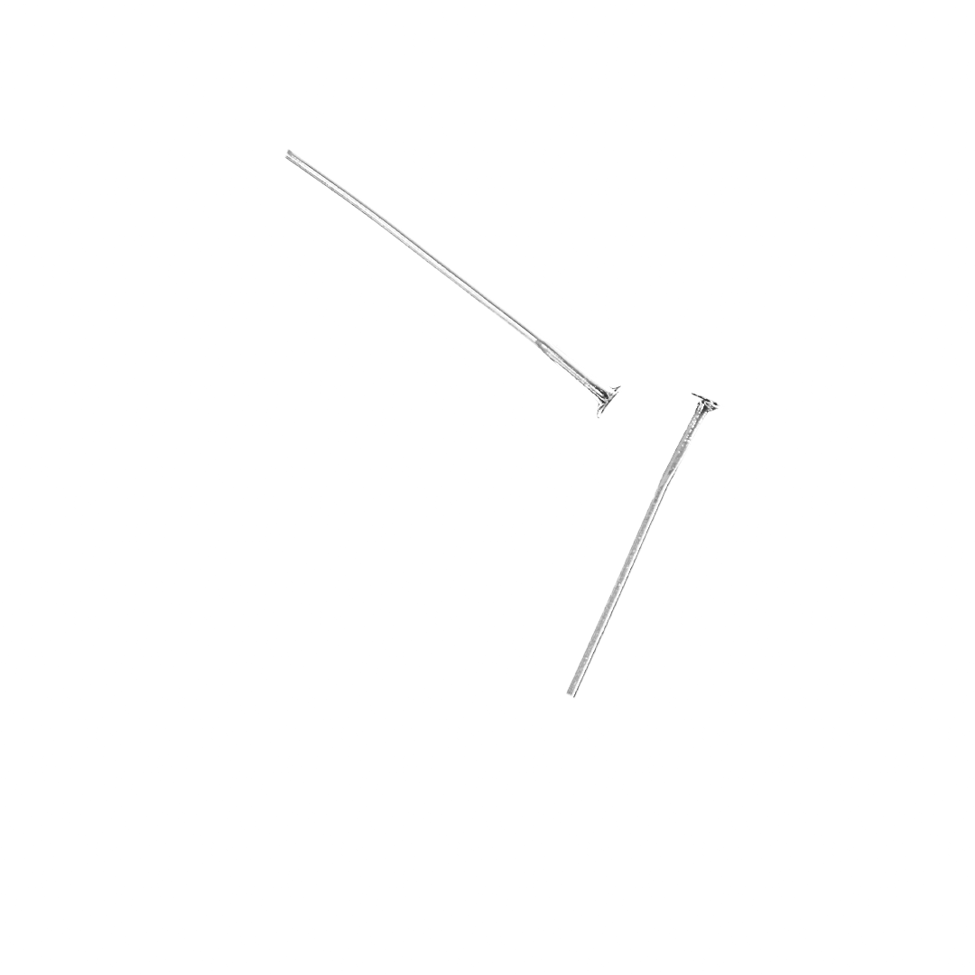 Flat Head Pins, Silver, Alloy, 1.15 inches, 20 Gauge, Sold Per pkg of Approx 1400