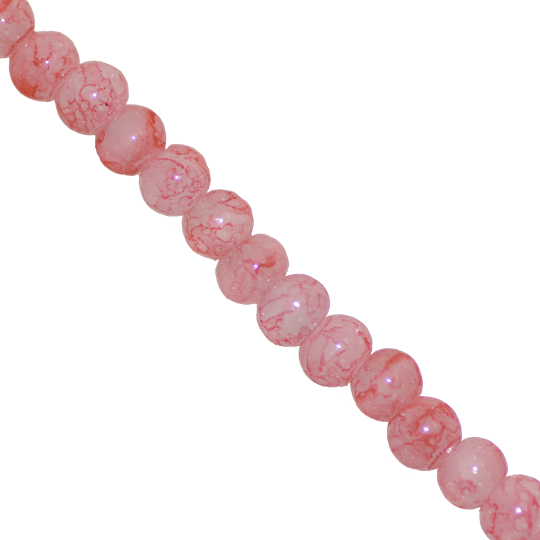 Marble Style Glass Beads, Tie Dyed, 4mm, Approx 190 pcs per strand, Available in Multiple Colours