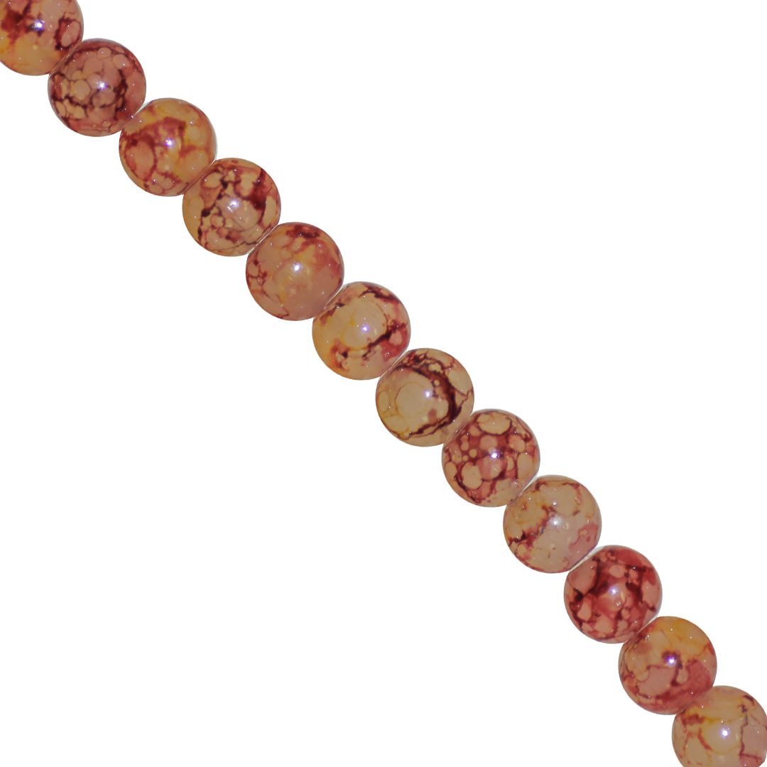 Marble Style Glass Beads, 6mm, Tie Dye, 140 pcs per strand, Available in Multiple Colours