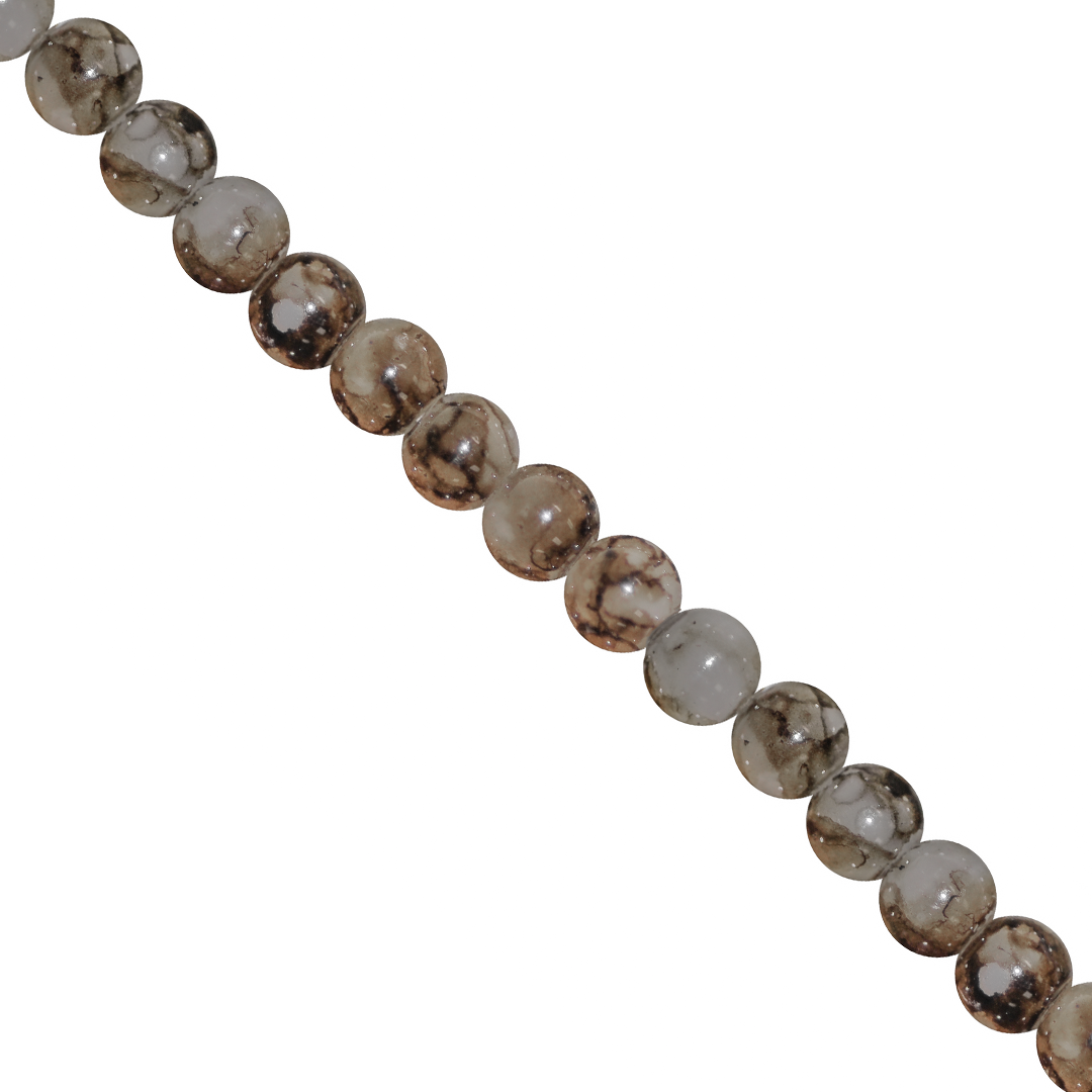 Marble Style Glass Beads, Tie Dyed, 4mm, Approx 190 pcs per strand, Available in Multiple Colours