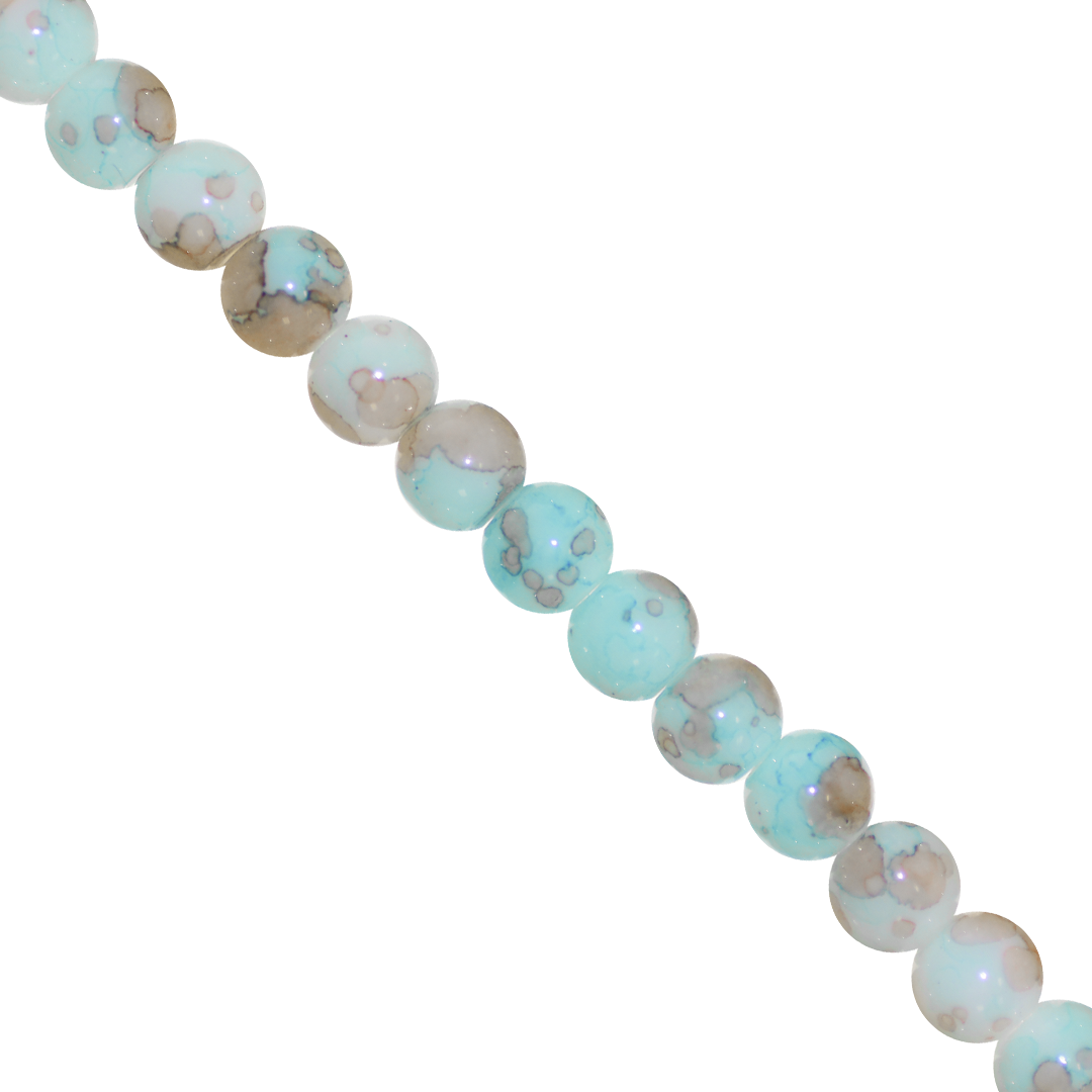 Marble Style Glass Beads, Tie Dyed, 4mm, Approx 190 pcs per strand, Available in Multiple Colours