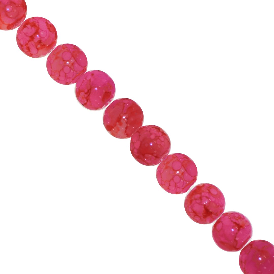 Marble Style Glass Beads, 10mm, Tie Dye, Approx 80 pcs per strand, Available in Multiple Colours