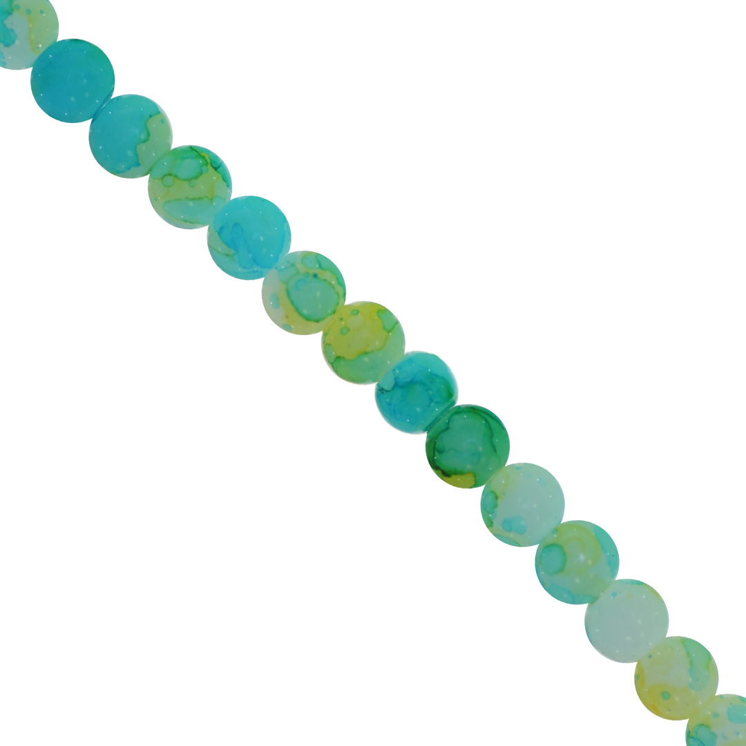 Marble Style Glass Beads, 6mm, Tie Dye, 140 pcs per strand, Available in Multiple Colours