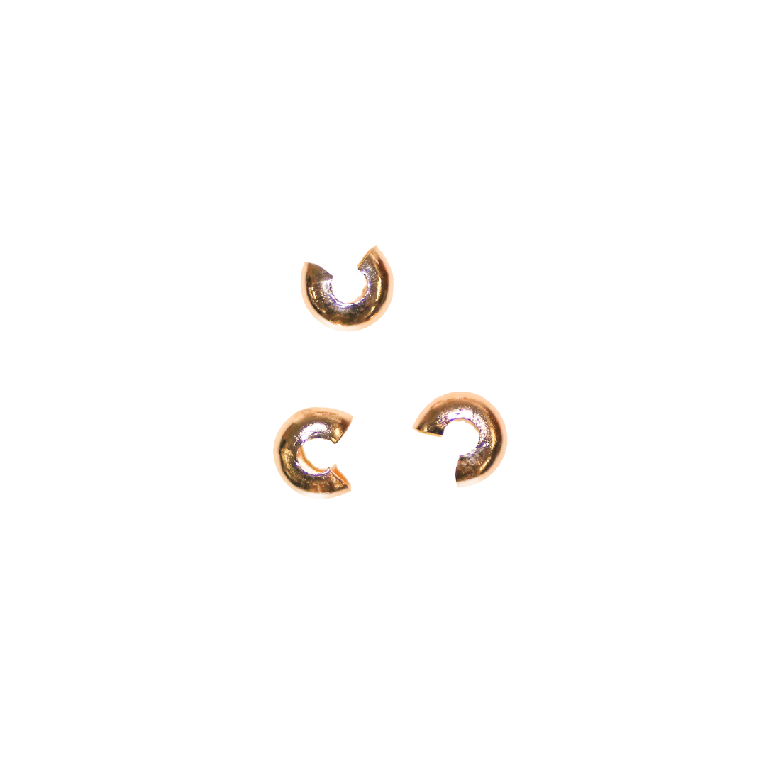 Crimps, Cover, Rose Gold, Alloy, 5mm, Sold Per pkg of 40