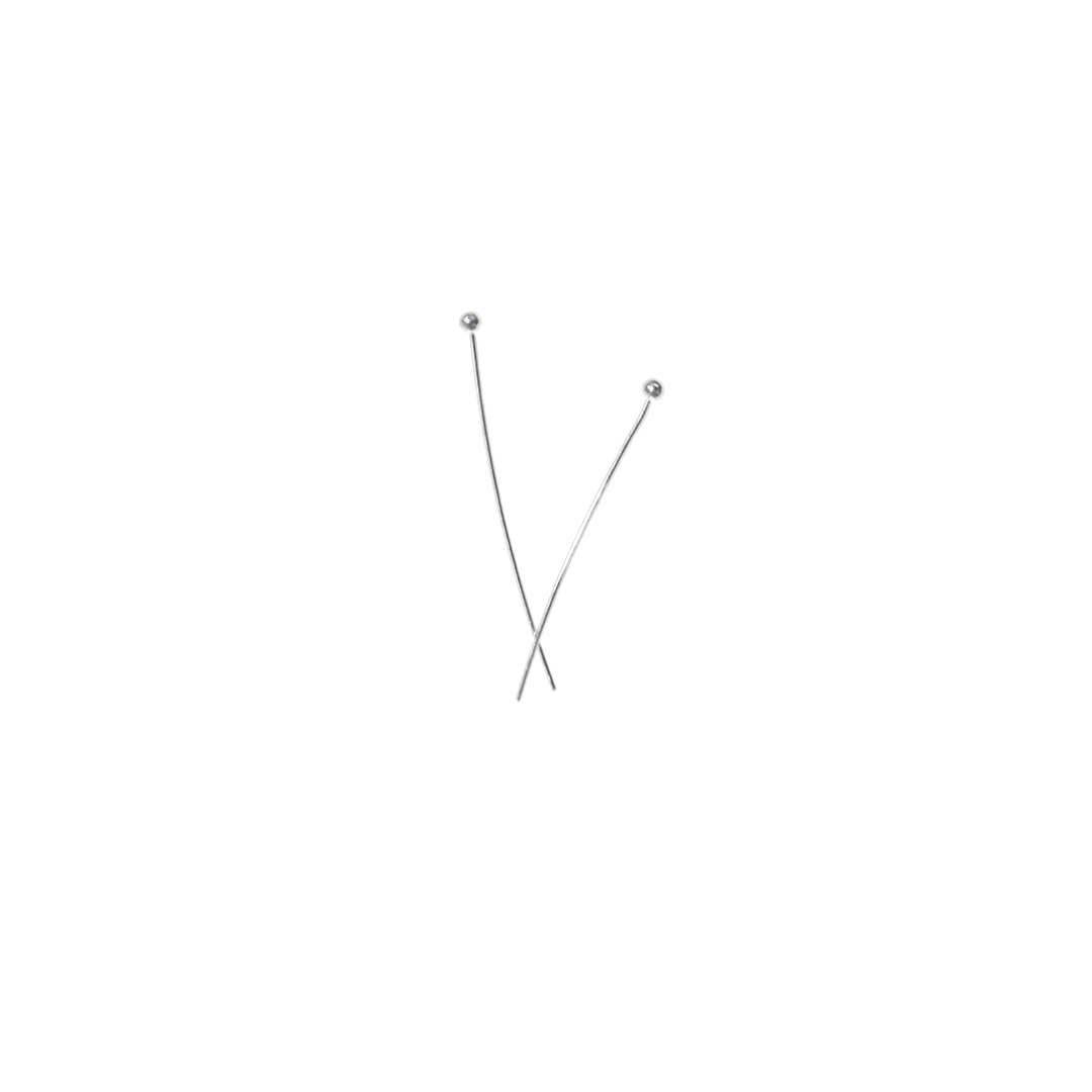 Ball Head Pins, Bright Silver, Alloy, 1.17 inches, 24 Gauge, Sold Per pkg of 80