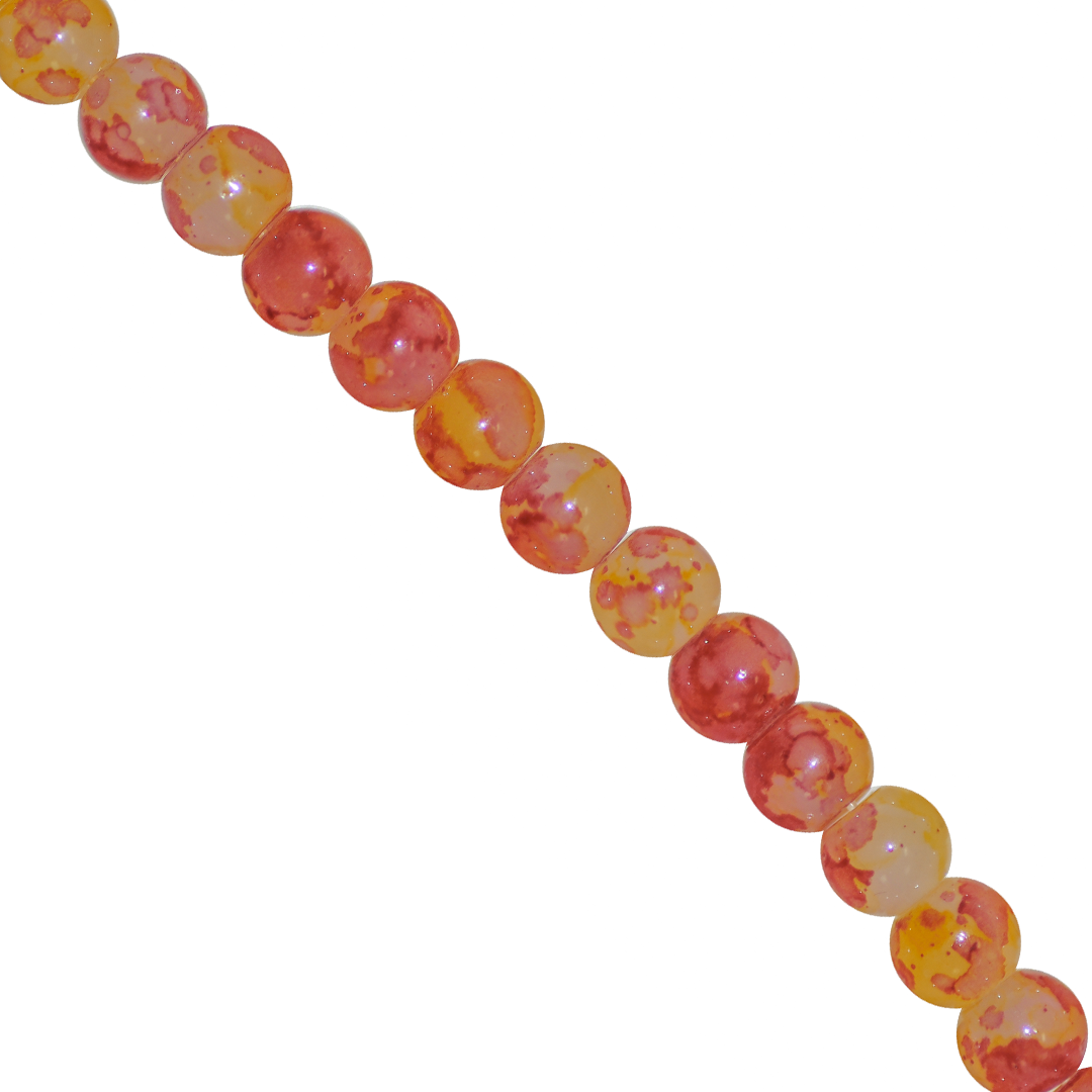 Marble Style Glass Beads, 6mm, Tie Dye, 140 pcs per strand, Available in Multiple Colours