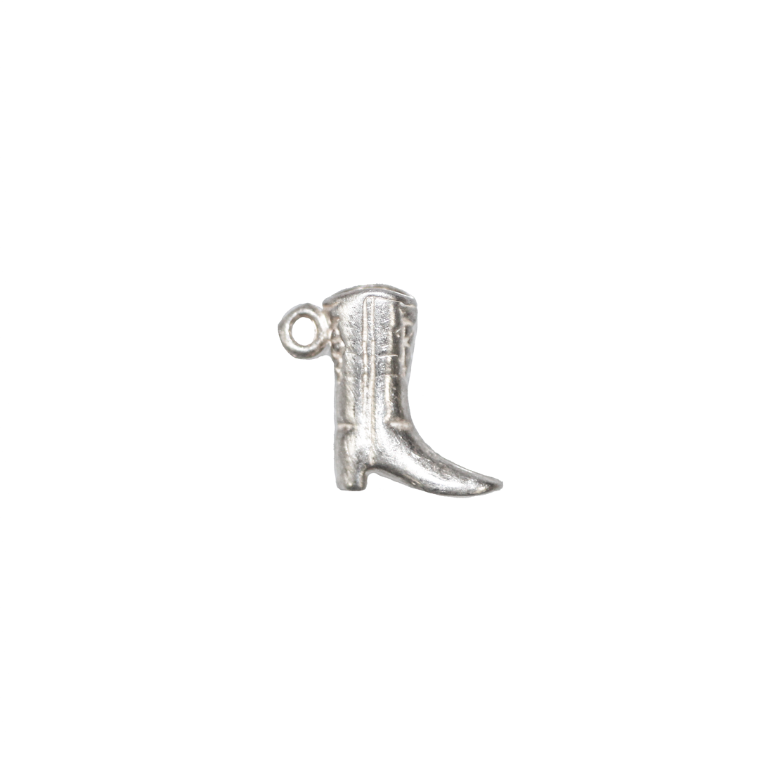 Charm, Cowboy Boots, Sterling Silver, 11.5mm x 9mm, Sold Per pkg of 1