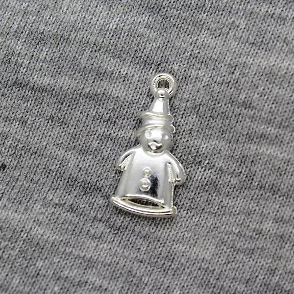 Charms, Snowman, Silver, Alloy, 22mm X 11mm X 5mm, Sold Per pkg of 5
