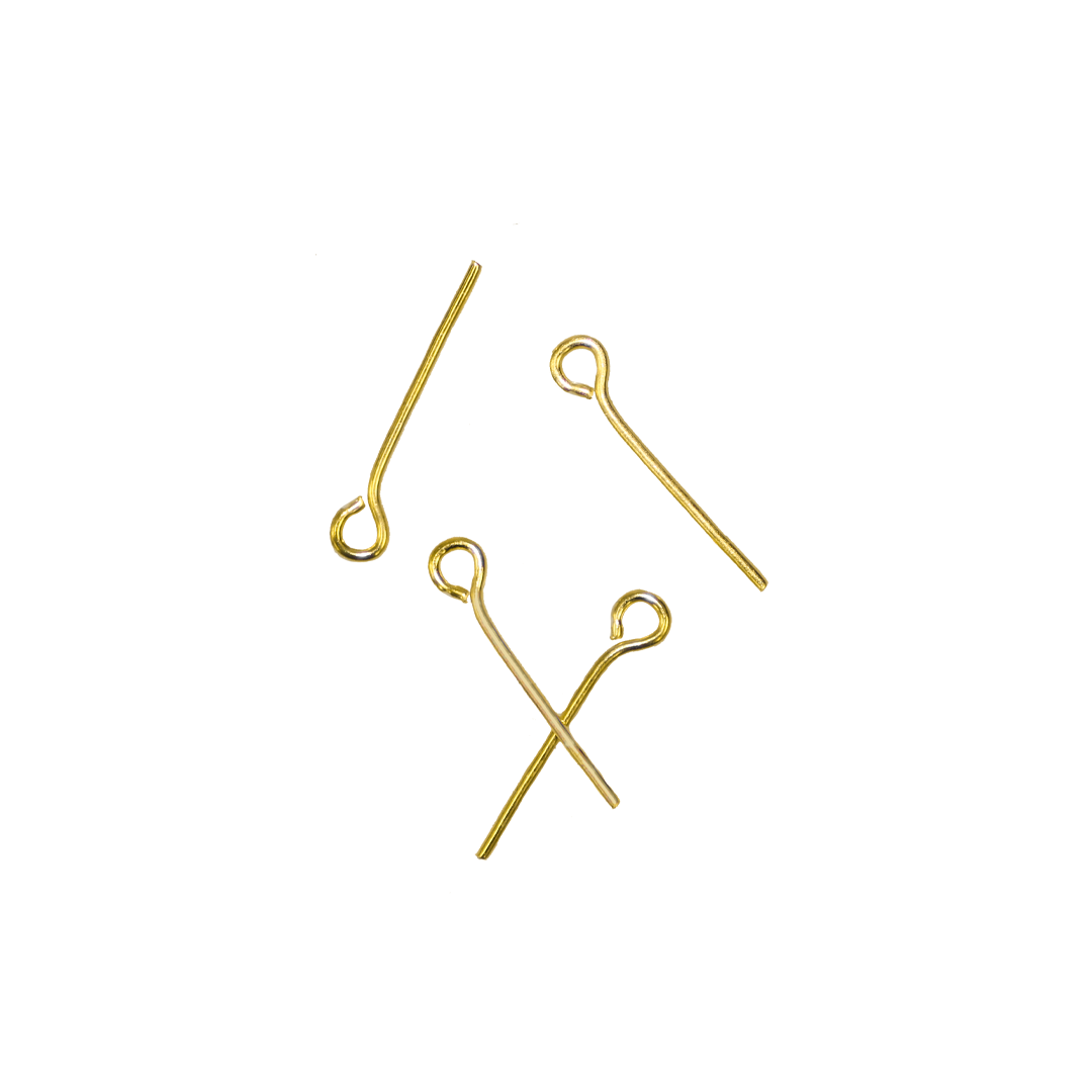 Eye Pin, Gold, Alloy, 0.61 inches, 21 Gauge, Sold Per pkg 0f 275+ pcs