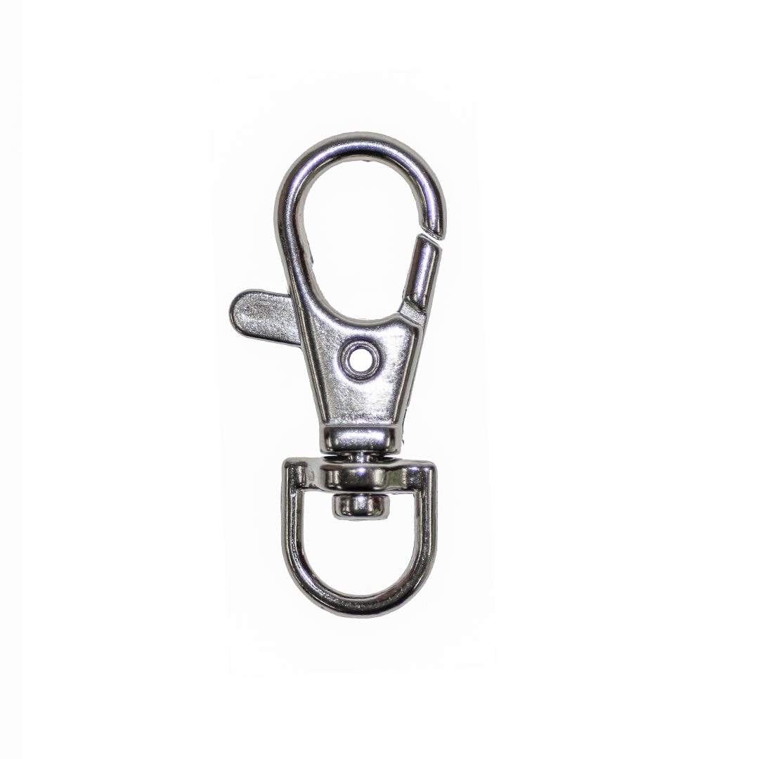 Clasp, Lobster Clasp with Handle, Silver, Alloy, 38mm x 17mm, Sold Per pkg of 6