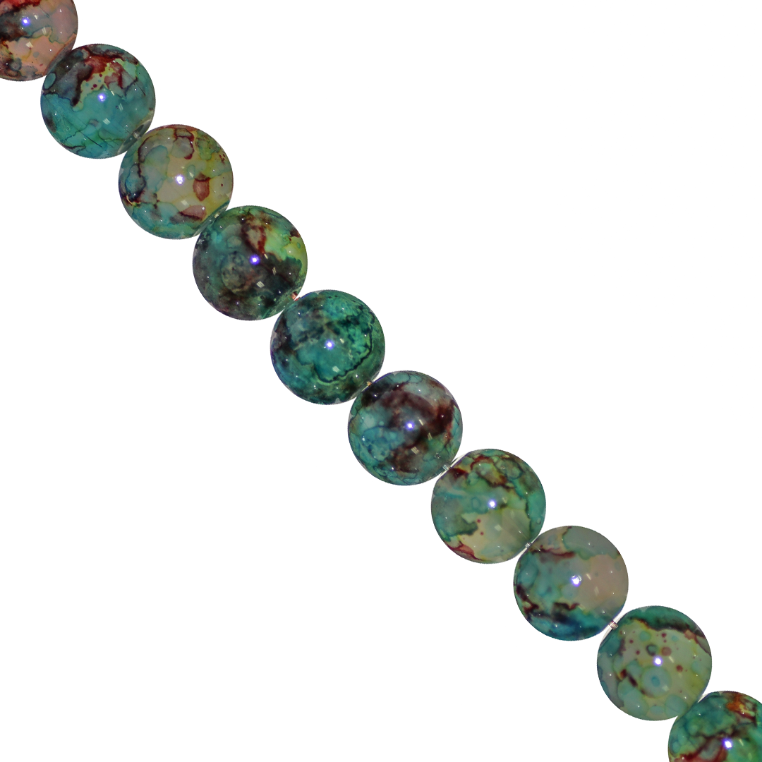 Marble Style Glass Beads, 8mm, Tie Dye, Approx 100 pcs per strand, Available in Multiple Colours