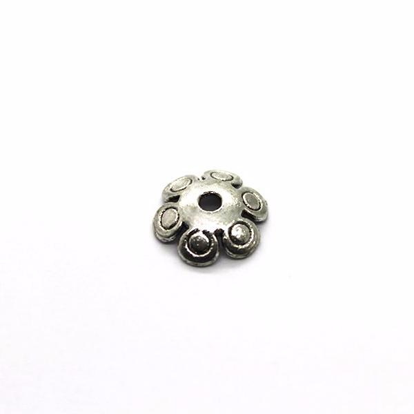 Bead Cap, Flower, Alloy, Silver, 10mm x 10mm, Sold Per pkg of 15