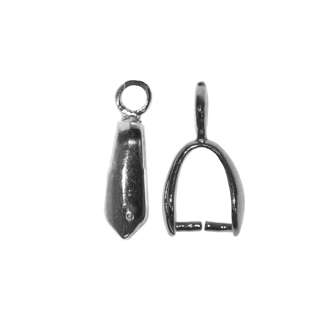 Bails, Pinch, Gunmetal, Alloy, 11mm x 6mm, Sold Per pkg of 30