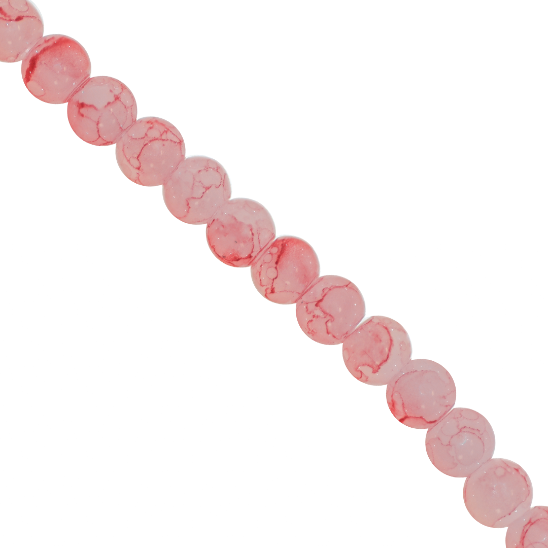 Marble Style Glass Beads, 6mm, Tie Dye, 140 pcs per strand, Available in Multiple Colours