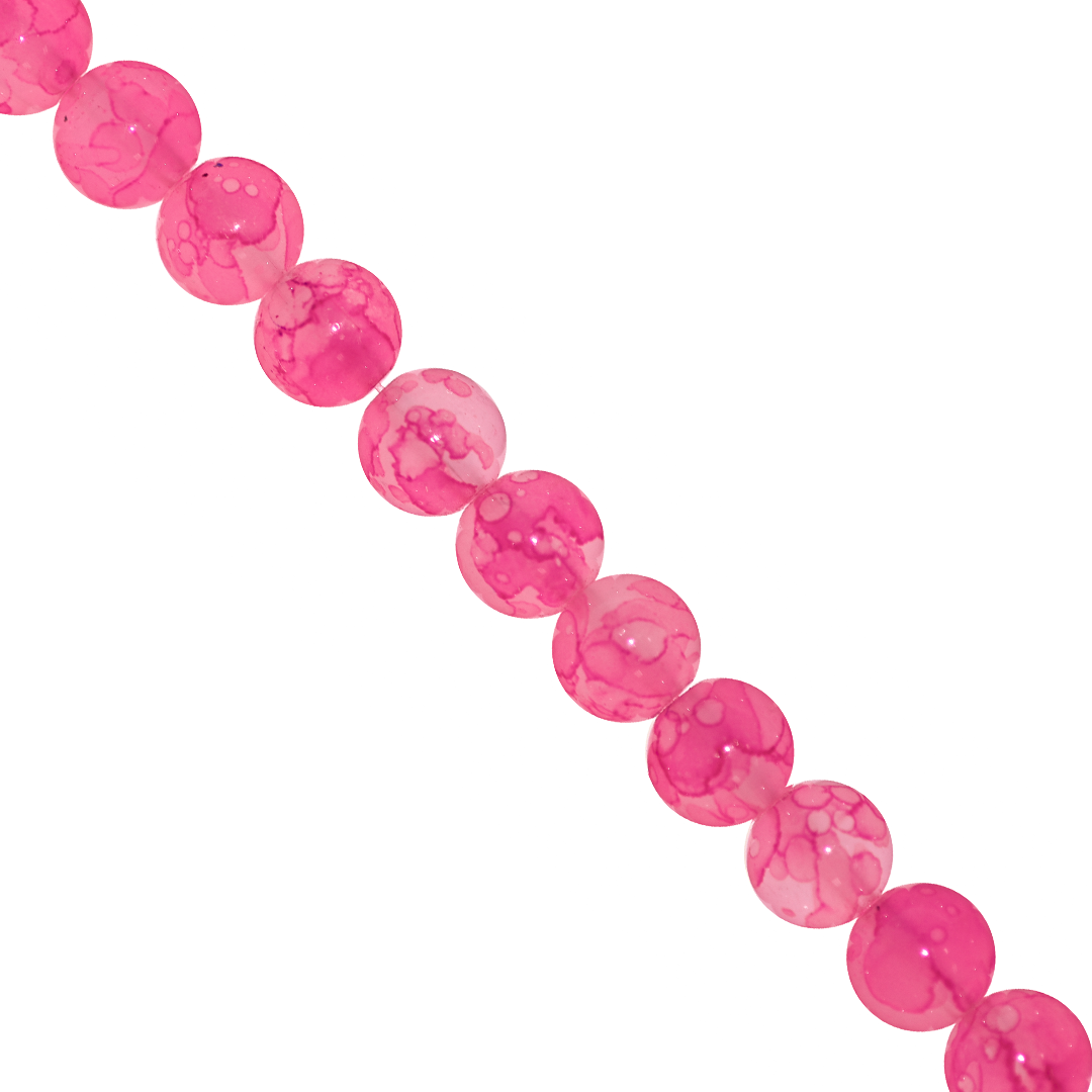 Marble Style Glass Beads, 10mm, Tie Dye, Approx 80 pcs per strand, Available in Multiple Colours