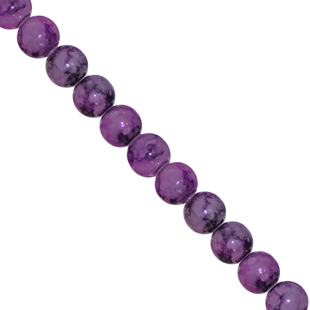 Marble Style Glass Beads, 8mm, Tie Dye, Approx 100 pcs per strand, Available in Multiple Colours