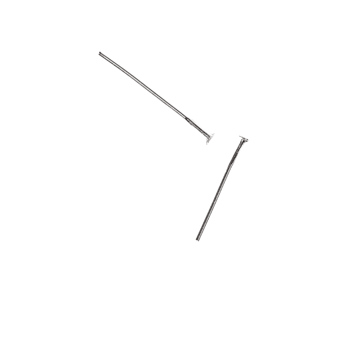 Flat Head Pins, Silver, Alloy, 0.80 inches, 20 Gauge, Sold Per pkg of Approx 2000
