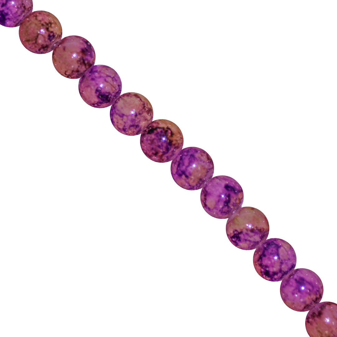 Marble Style Glass Beads, 10mm, Tie Dye, Approx 80 pcs per strand, Available in Multiple Colours