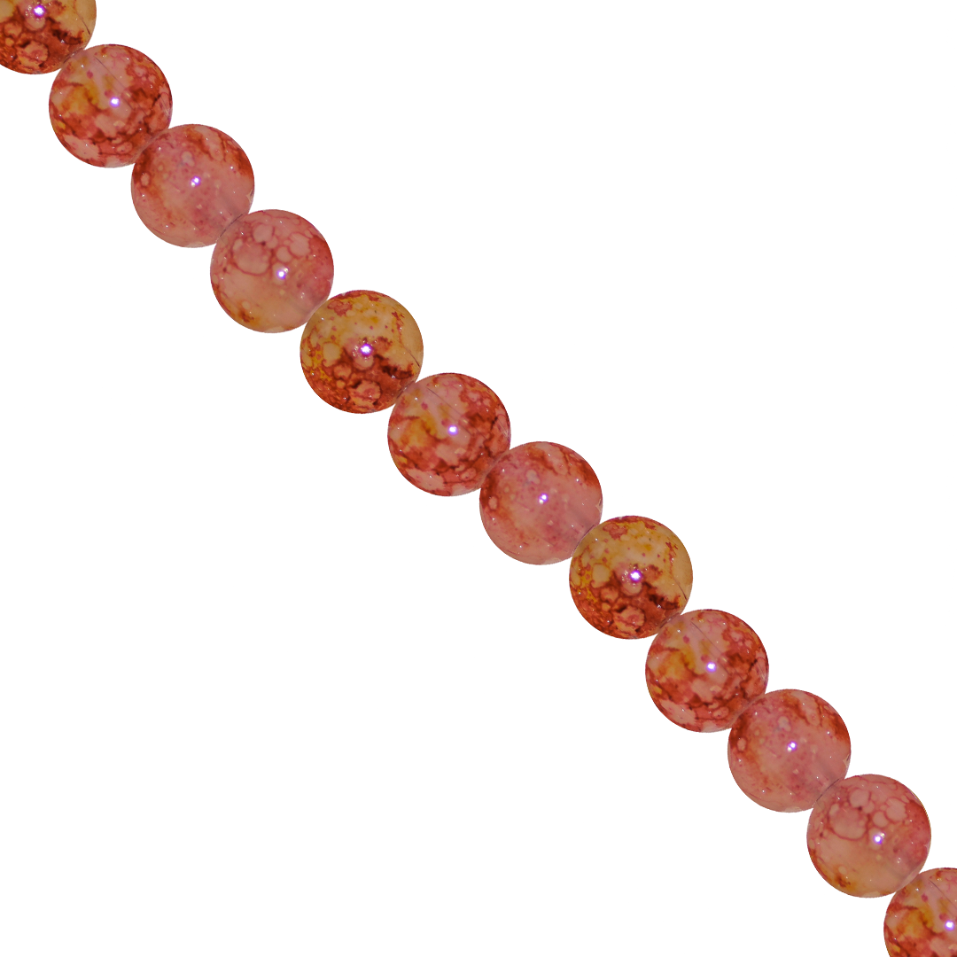 Marble Style Glass Beads, 8mm, Tie Dye, Approx 100 pcs per strand, Available in Multiple Colours