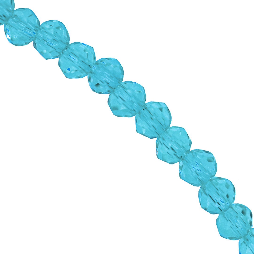 Glass Crystal Beads, Round, Faceted, 6mm, Approx 90 pcs per strand, Available in Multiple Colours