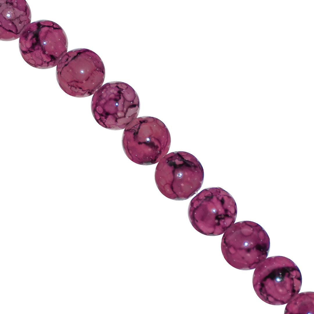 Marble Style Glass Beads, 10mm, Tie Dye, Approx 80 pcs per strand, Available in Multiple Colours